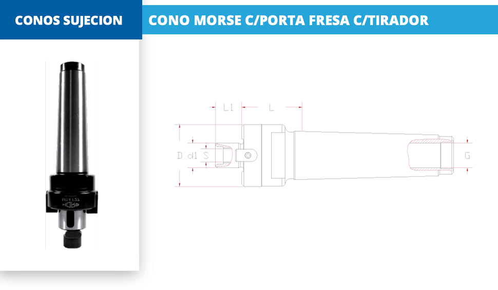 CONO MORSE C/PORTA FRESA C/TIRADOR